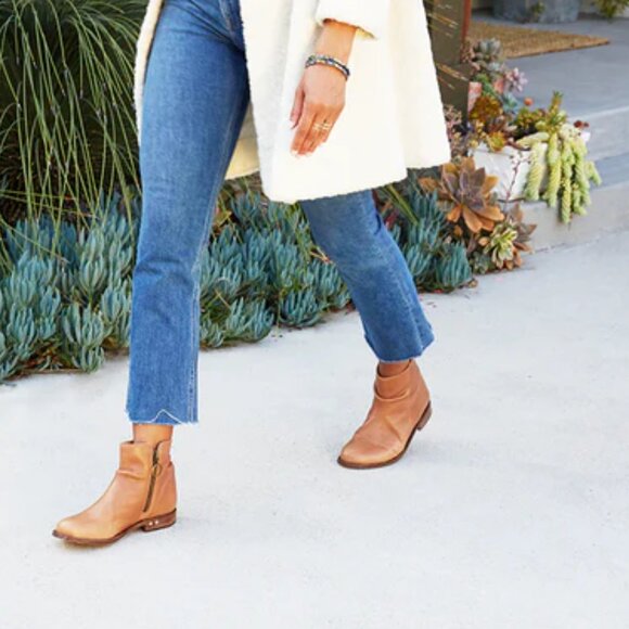 NEW BEEK Saddle Quail Leather Zip Up Ankle Booties for women 825 13j8 - Picture 6 of 7